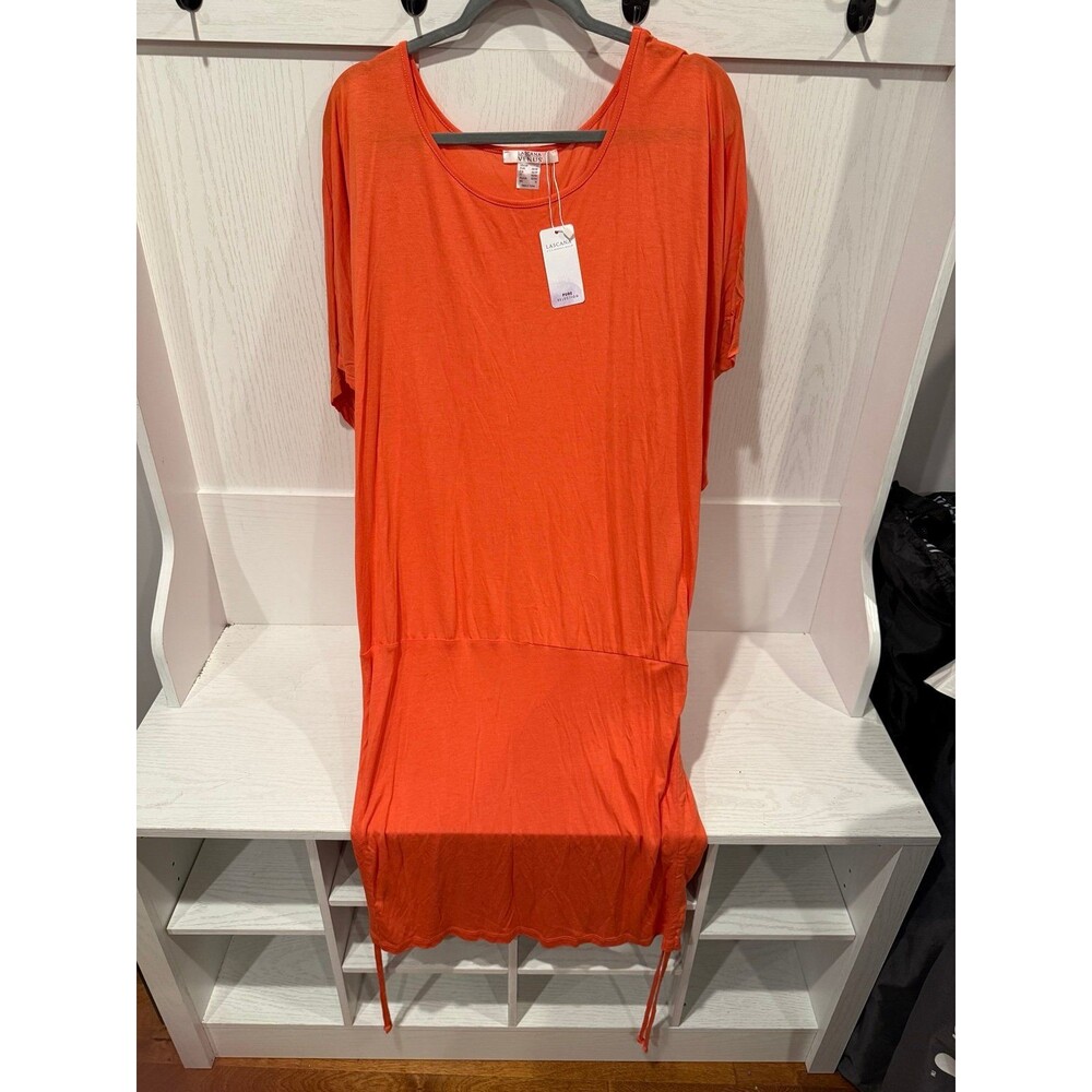 Venus coral/orange drop waist dress size large NEW NWT